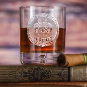Angelundhaustiermarkt Irish Whiskey & Scotch Glass – Classic Engraved Tumbler