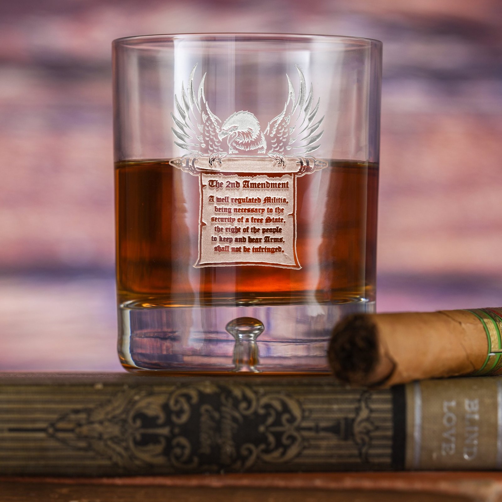 Angelundhaustiermarkt 2nd Amendment Gun Rights Crystal DOF Rocks Glass